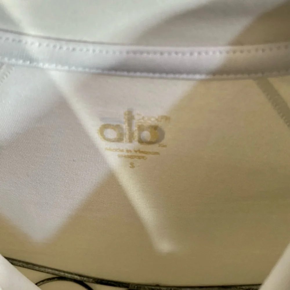 ALO off white athletic zip up jacket size S